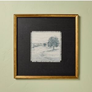 Hearth & Hand With Magnolia 18"x18" Square Matte Black Landscape Framed Wall Art